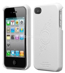 Кожаный чехол на заднюю крышку iPhone 4 и 4S SGP Genuine Leather Grip, цвет Infinity White (SGP06901)
