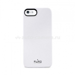 Кожаный чехол на заднюю крышку iPhone 5 / 5S PURO Eco-Leather Cover, цвет белый (IPC5WHI)