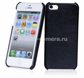 Кожаный чехол на заднюю крышку iPhone 5 / 5S SAYOO Leather Beaty, цвет black