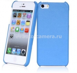 Кожаный чехол на заднюю крышку iPhone 5 / 5S SAYOO Leather Beaty, цвет blue