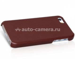Кожаный чехол на заднюю крышку iPhone 5 / 5S SAYOO Leather Beaty, цвет brown