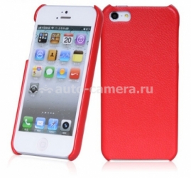 Кожаный чехол на заднюю крышку iPhone 5 / 5S SAYOO Leather Beaty, цвет red