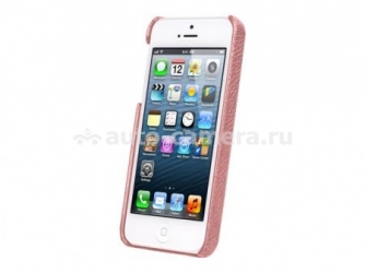 Кожаный чехол на заднюю крышку iPhone 5 / 5S Vetti Craft Leather SnapCover, цвет pink lychee (IPO5LES1110107)