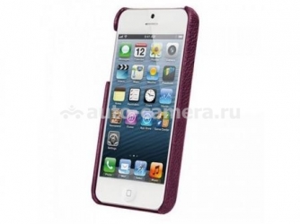 Кожаный чехол на заднюю крышку iPhone 5 / 5S Vetti Craft Leather SnapCover, цвет purple lychee (IPO5LES1110108)
