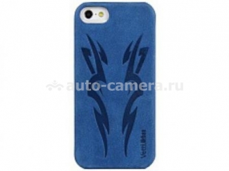 Кожаный чехол на заднюю крышку iPhone 5 / 5S Vetti Urban MyTattoo, цвет classic vintage blue (O5LESTO110303)