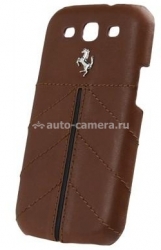 Кожаный чехол на заднюю крышку Samsung Galaxy S3 (i9300) Ferrari Hard California, цвет коричневый (FECFGS3KA)