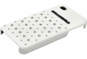 Кожаный чехол-накладка для iPhone 4 / 4S Karl Lagerfeld TRENDY Hard, цвет White (KLHCP4TRSW)