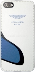 Кожаный чехол-накладка для iPhone 5 / 5S Aston Martin Racing with car mouth, цвет White (SMBCIP5D028)