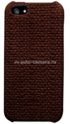 Кожаный чехол-накладка для iPhone 5 / 5S Kajsa Resort Genuine Oil Leather Back case, цвет коричневый (TW317004)