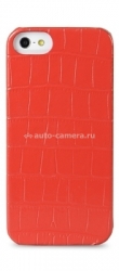 Кожаный чехол-накладка для iPhone 5C Melkco Leather Snap Cover Crocodile Print Pattern, цвет red