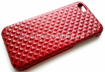 Кожаный чехол назаднюю крышку iPhone 5 / 5S SAYOO Grid, цвет red