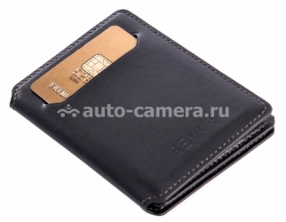 Кожаный кошелек со встроенным внешним аккумулятором для Samsung, HTC и других смартфонов Unikia SEYVR 1400 mAh, цвет black