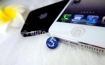 Мобильное украшение для iPhone 5 линия Пятерка, цвет blue