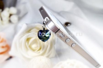 Мобильное украшение для iPhone, iPad, Samsung и HTC линия Кристалл, цвет blue