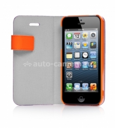 Набор чехлов для iPhone 5 / 5S Capdase Smart Folder Sider Belt, цвет purple / orange (SFIH5-SB57)