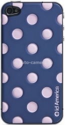 Наклейка на заднюю крышку iPhone 4 и 4S id America Cushi Dot, цвет Baby Gray (CSI-404-GRY)
