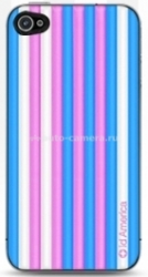 Наклейка на заднюю крышку iPhone 4 и 4S id America Cushi Stripe, цвет Candy Blue (CSI-407-BLU)