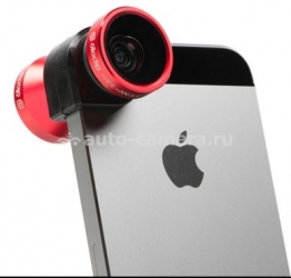 Объектив для iPhone 5 / 5S Olloclip 4 in 1, цвет red (OCEU-IPH5-FW2W-RB-B)