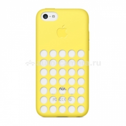 Оригинальный силиконовый чехол на заднюю крышку iPhone 5C Apple iPhone 5C Case, цвет yellow (MF038ZM/A)