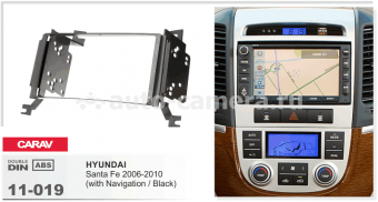 Переходная рамка для Hyundai SantaFe 2006- 2 din с креплениями RP-HDSFb (Carav 11-019)