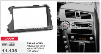 Переходная рамка для SsangYong Actyon, Kyron 2007 - 2 din RP-SYAC  (Carav 11-136)