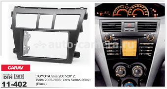 Переходная рамка для Toyota Yaris, Belta, Vios Carav 11-402