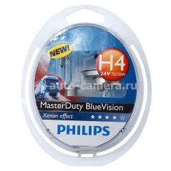 Галогенная лампа Philips Н4 24v 75\70w MasterDuty Blue Vision блистер 2 шт.