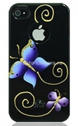 Пластиковый чехол для iPhone 4/4S iCover Butterfly, цвет Black (IP4-HP-BF/BK)