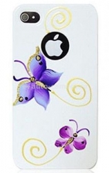 Пластиковый чехол для iPhone 4/4S iCover Butterfly, цвет White (IP4-HP-BF/W)