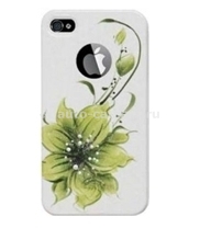 Пластиковый чехол для iPhone 4/4S iCover Flower, цвет Green (IP4-HP-FB/GREEN)