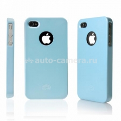 Пластиковый чехол для iPhone 4/4S iCover Glossy, цвет Sky blue (IP4-G-SB)