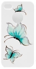 Пластиковый чехол для iPhone 4/4S iCover Pure Butterfly, цвет White/Sky Blue (IP4-HP/W-PB/SB)
