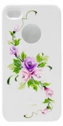 Пластиковый чехол для iPhone 4/4S iCover Vintage Rose, цвет White/Purple (IP4-HP/W-VR/PP)