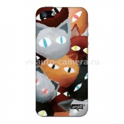 Пластиковый чехол на заднюю крышку iPhone 5 / 5S Artske Uniq Case, рисунок Cats (UC-W06-IP5)
