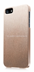 Пластиковый чехол на заднюю крышку iPhone 5 / 5S Capdase Karapace Jacket Silva Satin, цвет gold (KPIH5-SA0T)