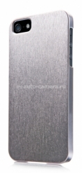 Пластиковый чехол на заднюю крышку iPhone 5 / 5S Capdase Karapace Jacket Silva Satin, цвет titanium (KPIH5-SAMT)