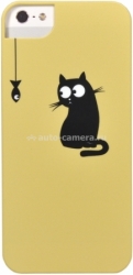 Пластиковый чехол на заднюю крышку iPhone 5 / 5S iCover Cats Silhouette, цвет Lime green (IP5-DEM-SL11/LG)
