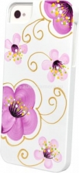 Пластиковый чехол на заднюю крышку iPhone 5 / 5S iCover Cherry Blossoms, цвет White/Purple 9IP5-HP/W-CR/PP)