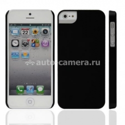Пластиковый чехол на заднюю крышку iPhone 5 / 5S iCover Rubber, цвет черный (IP5-RF-BK)
