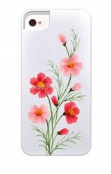 Пластиковый чехол на заднюю крышку iPhone 5 / 5S iCover Wild Flower, цвет White/Pink (IP5-HP/W-WF/P)