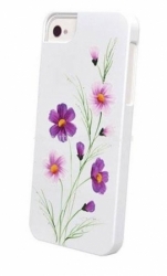 Пластиковый чехол на заднюю крышку iPhone 5 / 5S iCover Wild Flower, цвет White/Purple (IP5-HP/W-WF/PP)