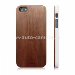 Пластиковый чехол на заднюю крышку iPhone 5 / 5S Luardi, цвет rosewood maple (LWIP5C_Rosewood_maple)