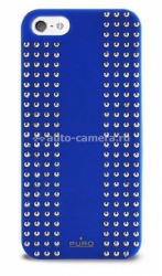 Пластиковый чехол на заднюю крышку iPhone 5 / 5S PURO "Rock" w/Round Studs, цвет blue (IPC5ROCK1BLUE)