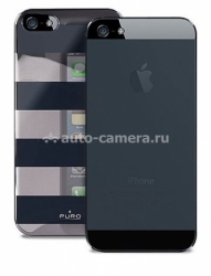 Пластиковый чехол на заднюю крышку iPhone 5 / 5S PURO Stripe Cover, цвет black (IPC5STRIPEBLK)