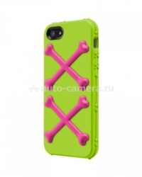 Пластиковый чехол на заднюю крышку iPhone 5 / 5S Switcheasy Bones, цвет Lime (SW-BONEI5-L)