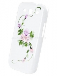 Пластиковый чехол на заднюю крышку Samsung Galaxy S3 (i9300) iCover Vintage Rose, цвет White/Purple (GS3-HP/W-VR/PP)