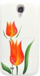 Пластиковый чехол на заднюю крышку Samsung Galaxy S4 (i9500) iCover Flowers (GS4-HP/W-SG06)