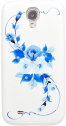 Пластиковый чехол на заднюю крышку Samsung Galaxy S4 (i9500) iCover Vintage Rose, цвет white/blue (GS4-HP/W-VR/BL)