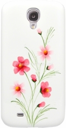 Пластиковый чехол на заднюю крышку Samsung Galaxy S4 (i9500) iCover Wild Flower, цвет white/pink (GS4-HP/W-WF/P)