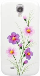 Пластиковый чехол на заднюю крышку Samsung Galaxy S4 (i9500) iCover Wild Flower, цвет white/purple (GS4-HP/W-WF/PP)